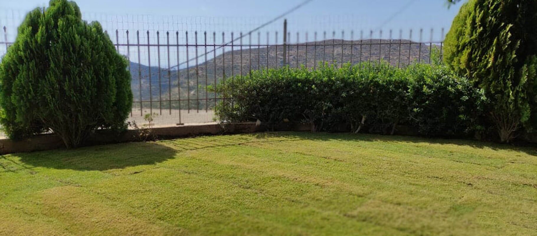 Installation of lawn in a garden